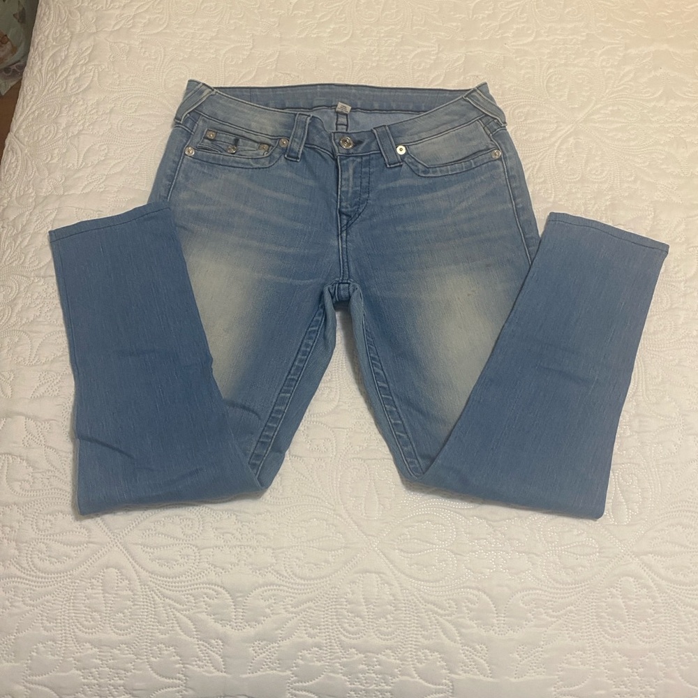 True Religion Women's Skinny Light Blue Denim Jeans - Picture 4 of 9